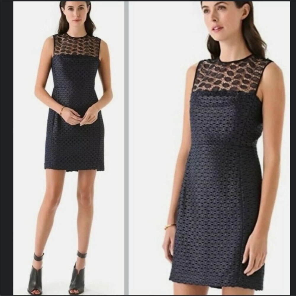 Diane Von Furstenberg Navy Blue Kinchu SG Lace Dress - Size 6